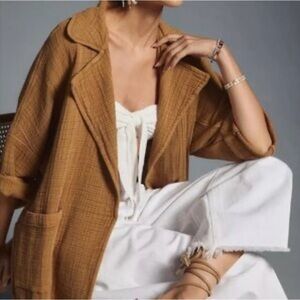 ‼️‼️NWT‼️‼️Anthropologie Pilcro Gauze Open-Front Shirt